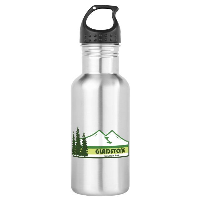 Gladstone Provincial Park Green Stripes 532 Ml Water Bottle (Front)