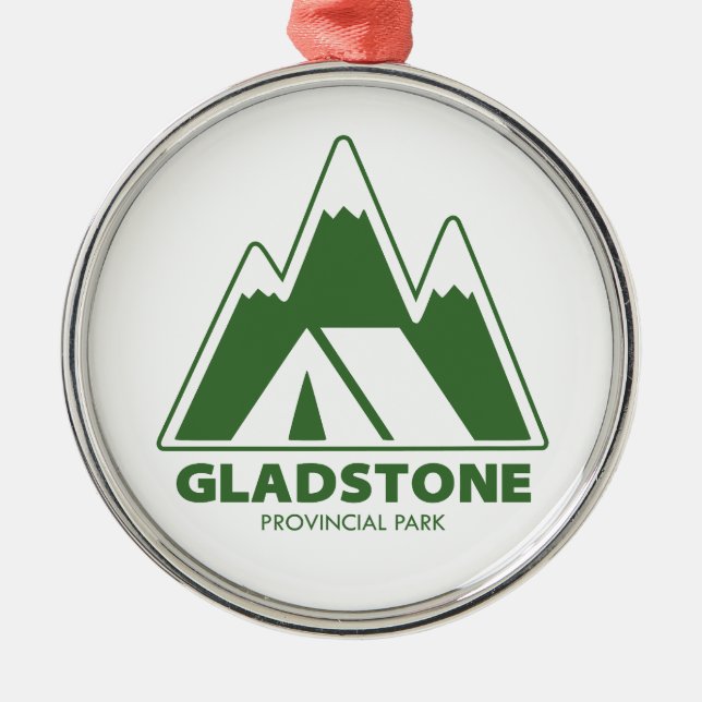 Gladstone Provincial Park Mountains Camping Metal Tree Decoration (Front)