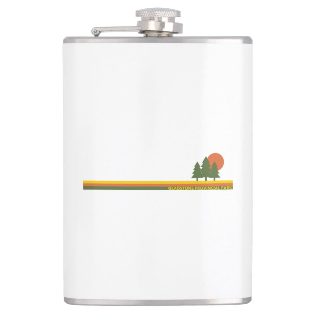 Gladstone Provincial Park Pine Trees Sun Hip Flask (Front)