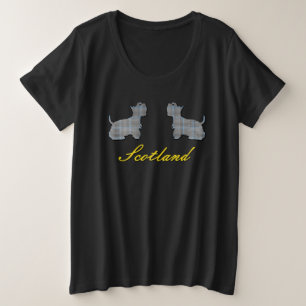 Gladstone Scottish Tartan Scottie Dogs Plus Size T-Shirt
