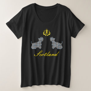 Gladstone Scottish Tartan Scottie Dogs Plus Size T-Shirt