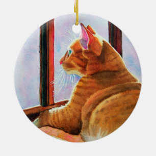 Gladys on a Floral Table Cloth Christmas Ornament