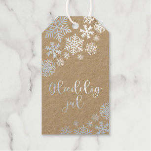 Glædelig Jul, Danish Merry Christmas, Elegant Gift Tags