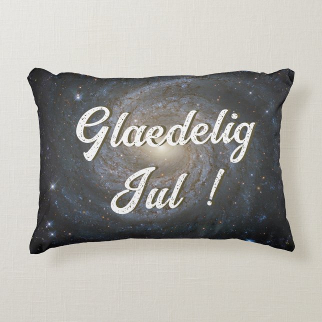 Glædelig Jul  | Merry Christmas in Danish  Decorative Cushion (Front)