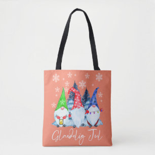 Glaedelig Jul Nordic Gnomes Tomte Nisse Danish Tote Bag