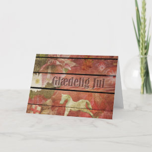 Glædelig Jul on Wooden Christmas Board Holiday Card