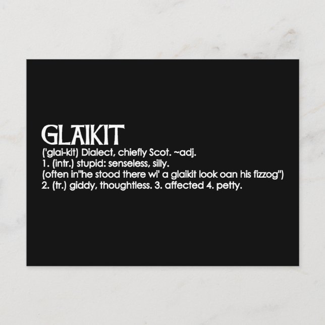 Glaikit Postcard (Front)