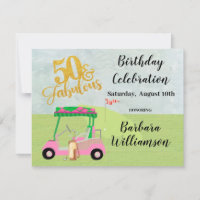 Glam 50 & Fabulous Golf Scene Party Invitation