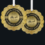Glam 50th Wedding Anniversary-Horse & Carriage<br><div class="desc">Glamourous,  elegant 50th wedding anniversary commemorative plate. Black and gold with diamond accents. Wedding horse and carriage and black and gold. Customisable text. The fairy tale continues.</div>