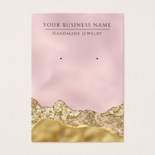 Glam Abstract Pink Gold Earring Display Cards