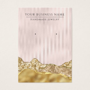 Glam Abstract Pink Gold Earring Display Cards