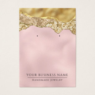 Glam Abstract Pink Gold Earring Display Cards