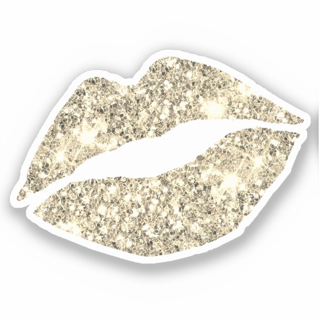 Glam Aesthetic Girly Gold Glitter Lips (Front)