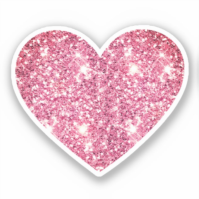 Glam Aesthetic Girly Pink Glitter Heart (Front)