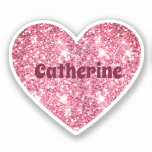 Glam Aesthetic Girly Pink Glitter Heart Name