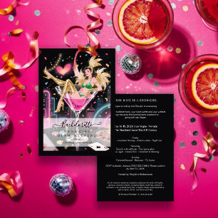 Glam and Funny Showgirl Cocktail Glass Wedding Invitation