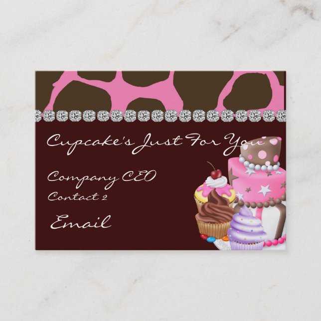GLAM ANIMAL Design CUPCAKE  Business Cards (Front)