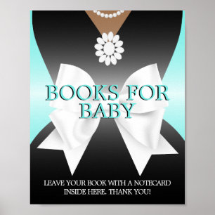 Glam Aqua Tiffany Baby Shower Books for Baby Sign