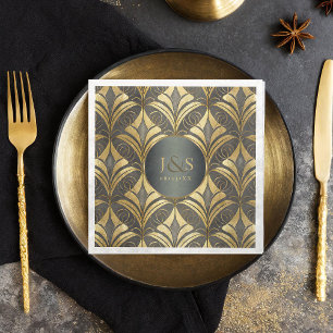 Glam Art Deco Pattern Wedding ID1033 Napkin