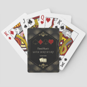 Glam Art Deco Vegas Casino Royale 50th Birthday  Playing Cards