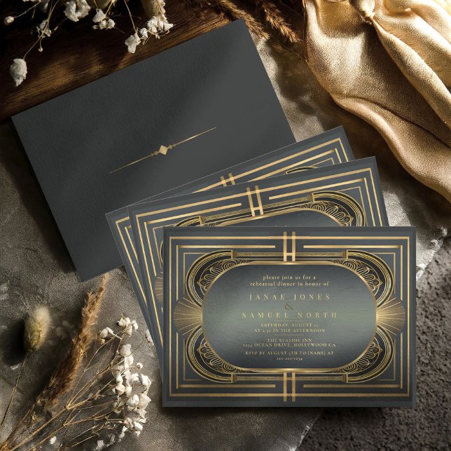 Glam Art Deco Wedding Rehearsal Dinner ID1033 (Creator Uploaded)