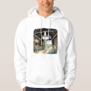 Glam Barn with Chandelier Cows and Chickens Hoodie