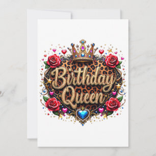 Glam Birthday Queen Crown Card