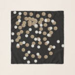 glam black and white dots champagne gold confetti scarf<br><div class="desc">glam black and white dots glitter champagne gold confetti fashion accessories.</div>