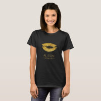 Glam black gold glitter big lips makeup artist