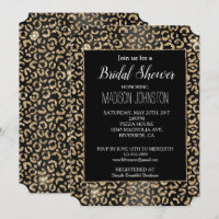 Glam Black Gold Glitter Leopard
