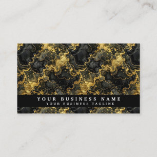 Glam  Black & Gold Marble Business Cards
