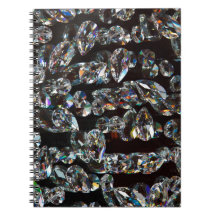 Glam Black White Diamond Crystal Gems Print