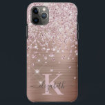 Glam Bling Rose Gold Diamond Confetti Monogrammed Case-Mate iPhone Case<br><div class="desc">Elegant,  Glam,  Girly Shiny faux rose gold diamond confetti iphone case. Features a faux rose gold brushed metal background,  dotted with pink rose gold and white diamonds confetti. Personalise with your name and monogram initial. Please note: this design is a printed photo effect with no real glitter and jewel.</div>