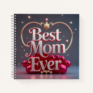 Glam Bling Silver Gold Best Mum Ever Notebook