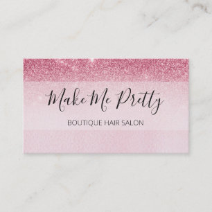 Glam Blush Pink Glitter Ombre Pink Salon Girly Business Card