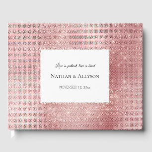 Glam Blush Pink Glitzy Sparkle Guest Book