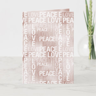 Glam Blush Pink Peace Love    Card