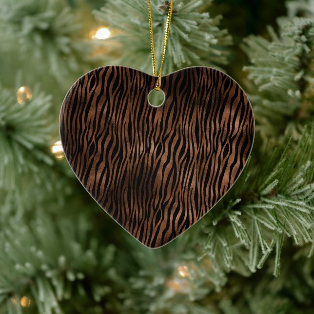 Glam Brown Black Zebra Print Ceramic Tree Decoration (Tree)