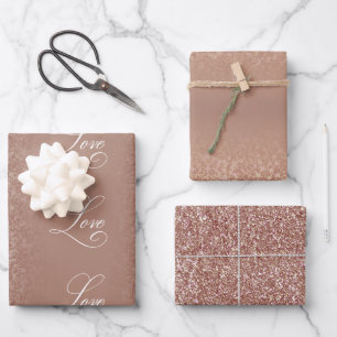 Glam Brown Glitter Gradient Colour A27767 Wrapping Wrapping Paper Sheet