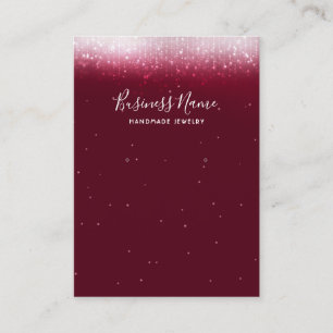 Glam Burgundy Earring Jewellery Display Business Card