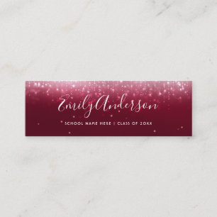 Glam Burgundy Graduation Name Insert Card