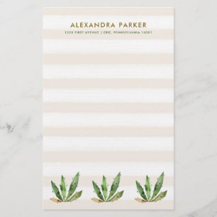 Glam Cactus   Neutral Desert Stripes Stationery
