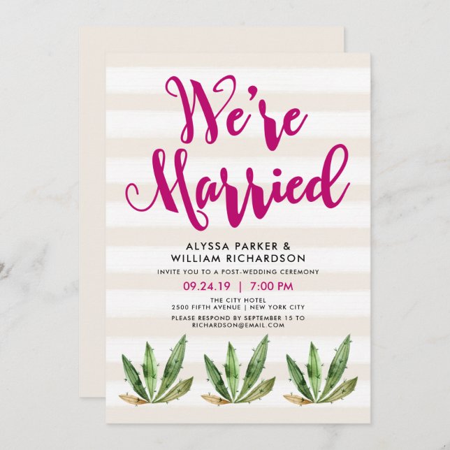 Glam Cactus | We're Married Announcement (Front/Back)