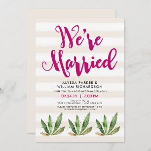 Glam Cactus We're Married Announcement