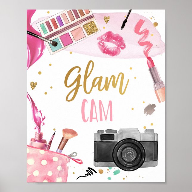 Glam Cam Spa Party Makeup Glamour Girl Birthday Po Poster (Front)
