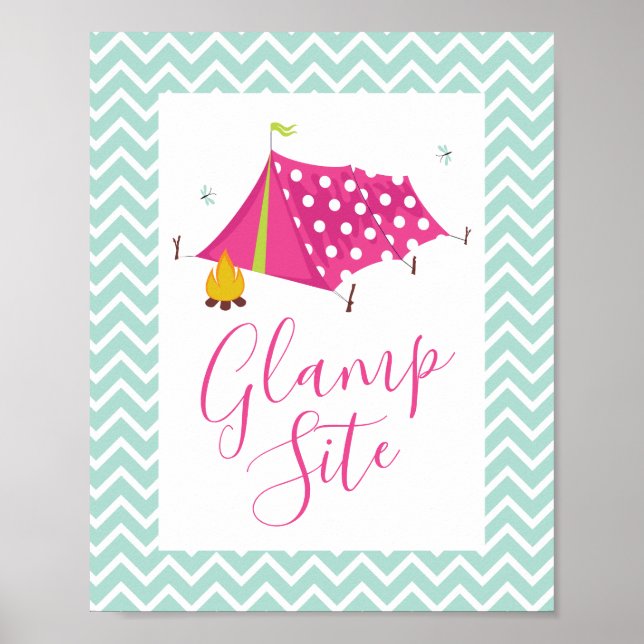 Glam Camp Spa Makeover Birthday Poster (Front)