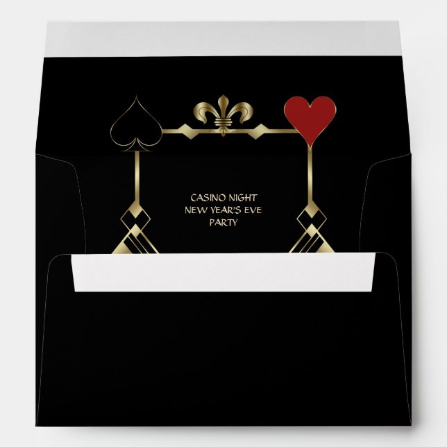 Glam Casino Night New Years Eve Return Address  Envelope (Back (Bottom))