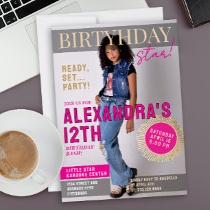 Glam Celebrity Magazine Cover Breaking News Photo Invitation