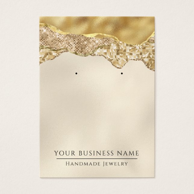 Glam Champagne Gold Earring Display Cards (Front)
