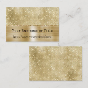 Glam Champagne Gold Glitzy Diamonds Business Card
